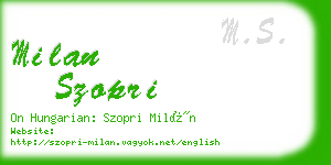milan szopri business card